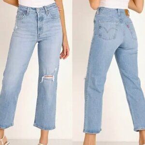 Levi's Ribcage Straight Jeans Tango Fade Big E Size 27